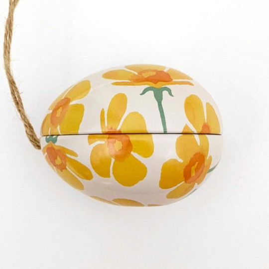 Bee and Flowers Metal Easter Egg Tin and Ornament ~ 2-3/4" tall ~ Emma Bridgewater Design
