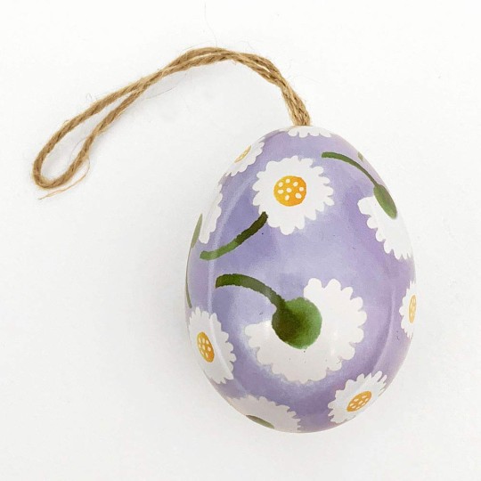 Blue Floral Metal Easter Egg Tin and Ornament ~ 2-3/4" tall ~ Emma Bridgewater Design