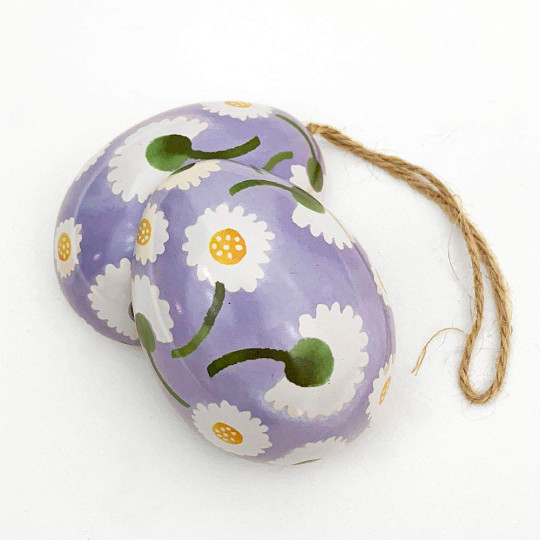 Blue Floral Metal Easter Egg Tin and Ornament ~ 2-3/4" tall ~ Emma Bridgewater Design