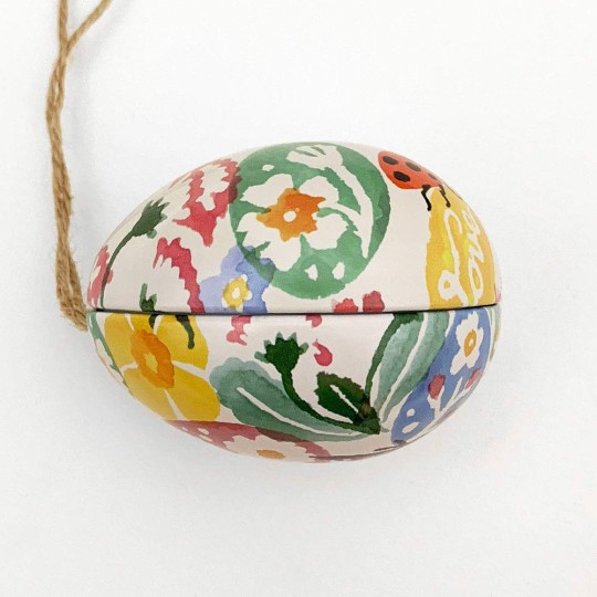 Easter Collage Metal Easter Egg Tin and Ornament ~ 2-3/4" tall ~ Emma Bridgewater Design