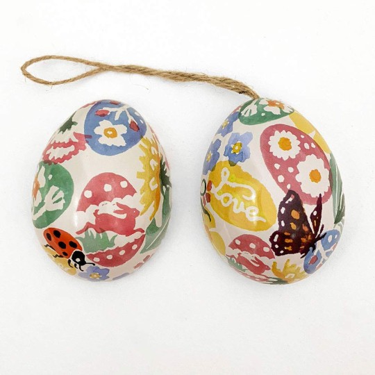 Easter Collage Metal Easter Egg Tin and Ornament ~ 2-3/4" tall ~ Emma Bridgewater Design