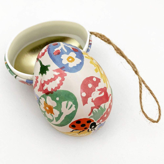 Easter Collage Metal Easter Egg Tin and Ornament ~ 2-3/4" tall ~ Emma Bridgewater Design