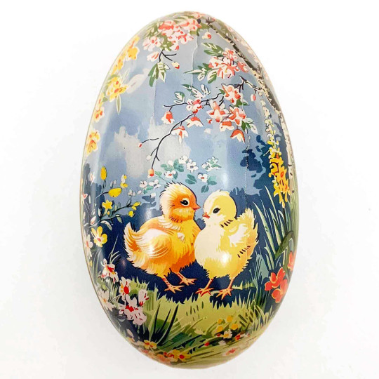 Nostalgic Ducklings Metal Easter Egg Tin ~ 4-1/4" tall