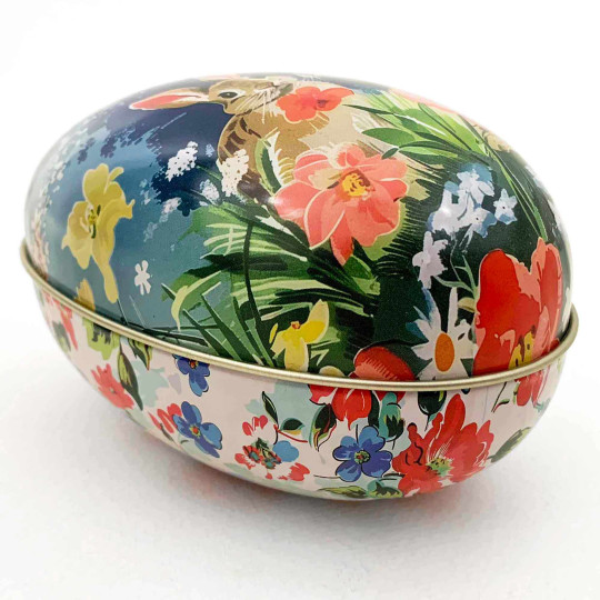 Nostalgic Bunnies Metal Easter Egg Tin ~ 4-1/4" tall
