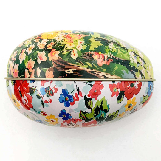 Nostalgic Duck Pond Metal Easter Egg Tin ~ 4-1/4" tall