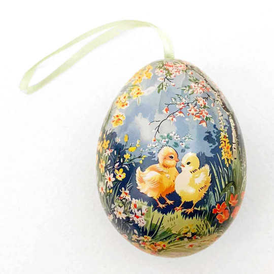 Nostalgic Ducklings Metal Easter Egg Tin and Ornament ~ 2-3/4" tall