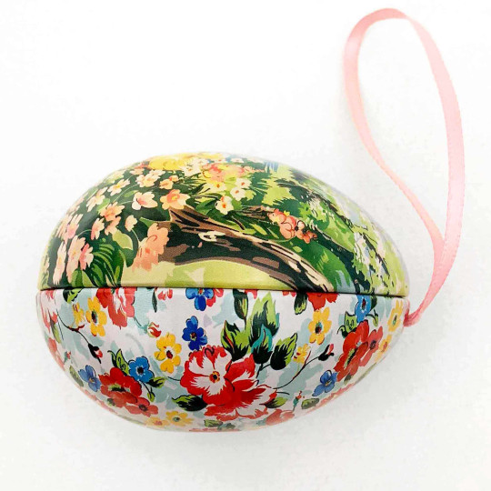 Nostalgic Duck Pond Metal Easter Egg Tin and Ornament ~ 2-3/4" tall