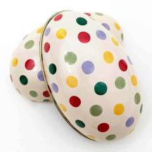 Polka Dot Metal Easter Egg Tin ~ 4-1/4" tall ~ Emma Bridgewater Design ~ Small Polka Dots
