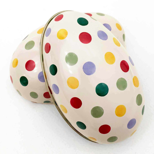 Polka Dot Metal Easter Egg Tin ~ 4-1/4" tall ~ Emma Bridgewater Design ~ Small Polka Dots