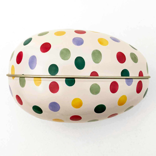 Polka Dot Metal Easter Egg Tin ~ 4-1/4" tall ~ Emma Bridgewater Design ~ Small Polka Dots