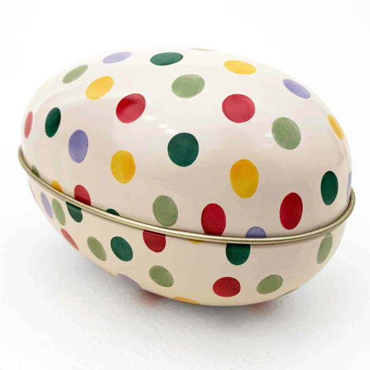 Polka Dot Metal Easter Egg Tin ~ 4-1/4" tall ~ Emma Bridgewater Design ~ Small Polka Dots