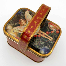 Flower Fairies Basket Tin with The Christmas Tree Fairy ~ 4-1/4 x 3-1/8"