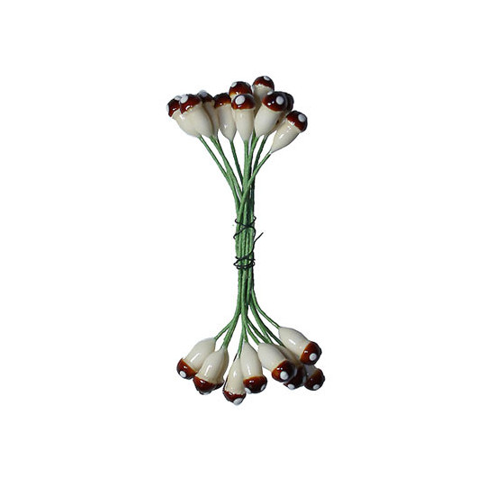 20 Medium Forest Brown Compostition Mushroom Stamen ~ Germany ~ 6 mm