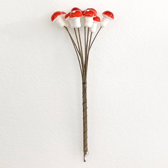 10 Handmade Spun Cotton Mushroom Picks for Vintage Crafts