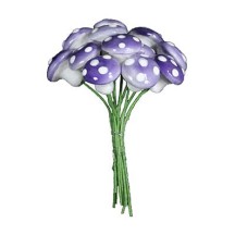 12 Medium Spun Cotton Mushrooms from Germany ~ 14mm Lilac Purple