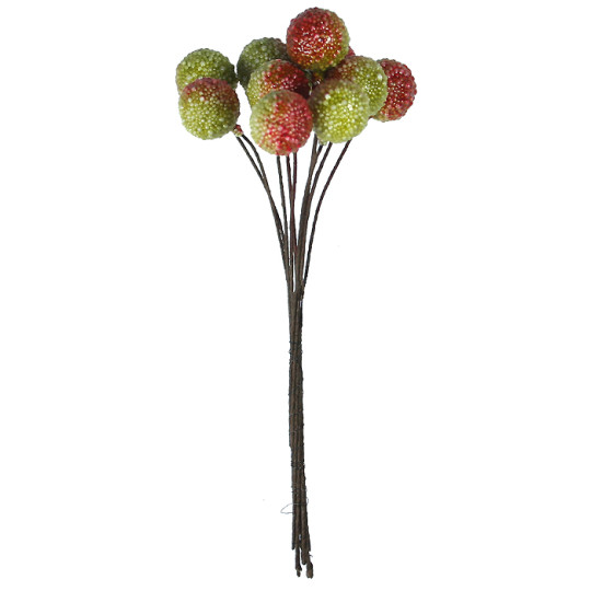 10 Two Tone Green Textured Berries ~ 1/2" ~ Czech Republic