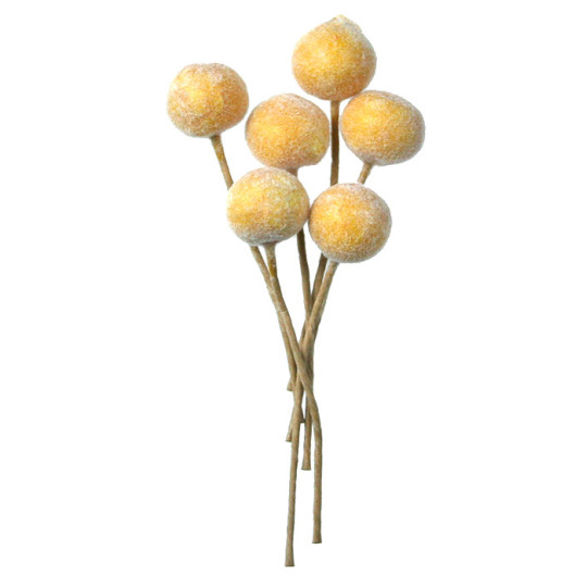 6 Fuzzy Yellow Millinery Peaches ~ 5/8" ~ Germany