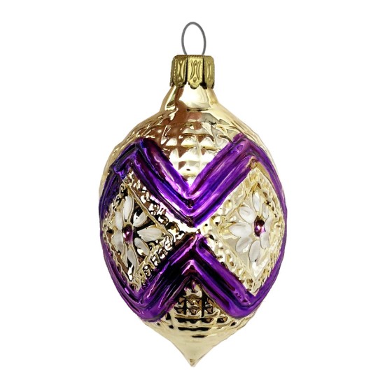Gold and Purple Fantasy Ornament ~ Germany ~ 3" tall