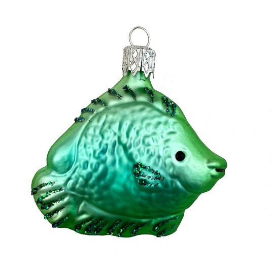 Tropical Fish Blown Glass Ornament ~ Czech Republic ~ 2" tall
