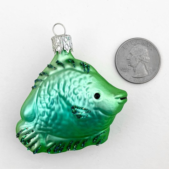 Tropical Fish Blown Glass Ornament ~ Czech Republic ~ 2" tall