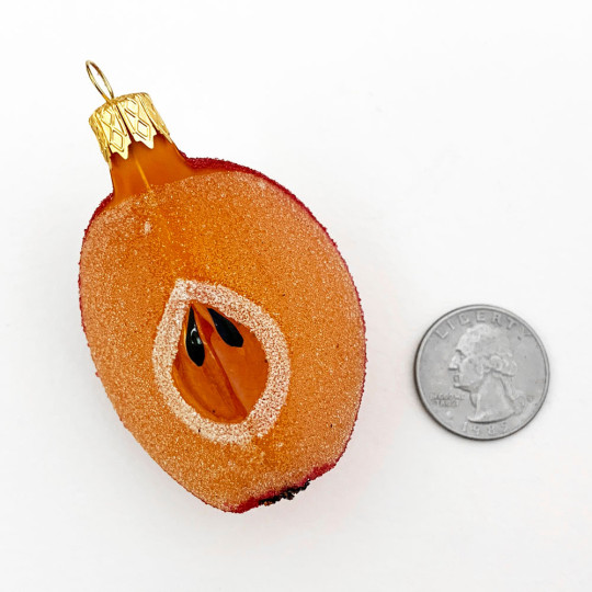 Translucent Clear Glass Apple Ornament ~ Czech Republic ~ 2-1/2" long
