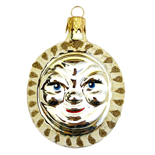 Pale Golden Sun Ornament ~ Czech Republic ~ 2-1/2" tall