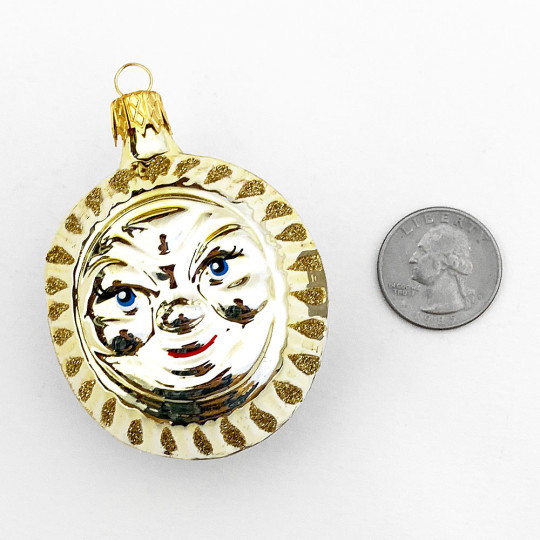 Pale Golden Sun Ornament ~ Czech Republic ~ 2-1/2" tall