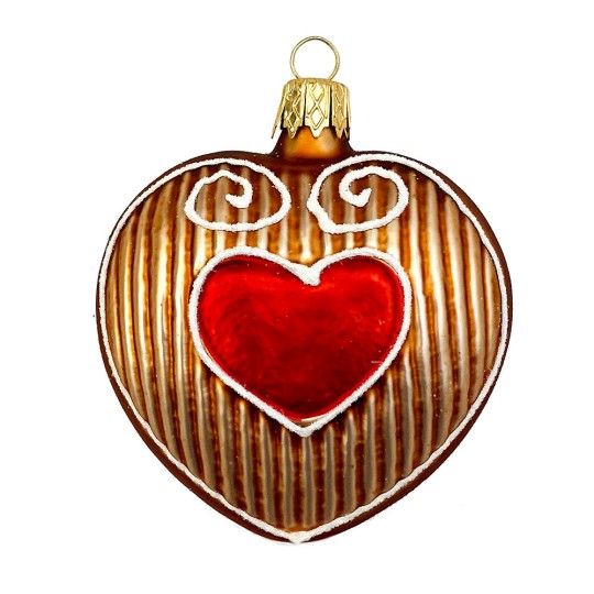 Gingerbread Heart Christmas Ornament ~ Czech Republic ~ 2-5/8" tall