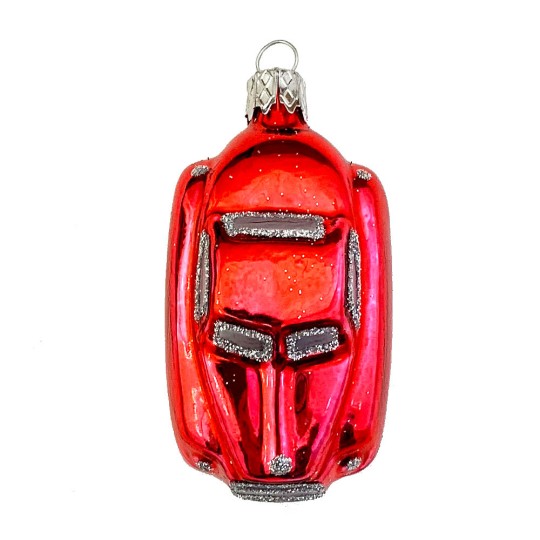 Glossy Red Car Blown Glass Ornament ~ Czech Republic ~ 2-5/8" long