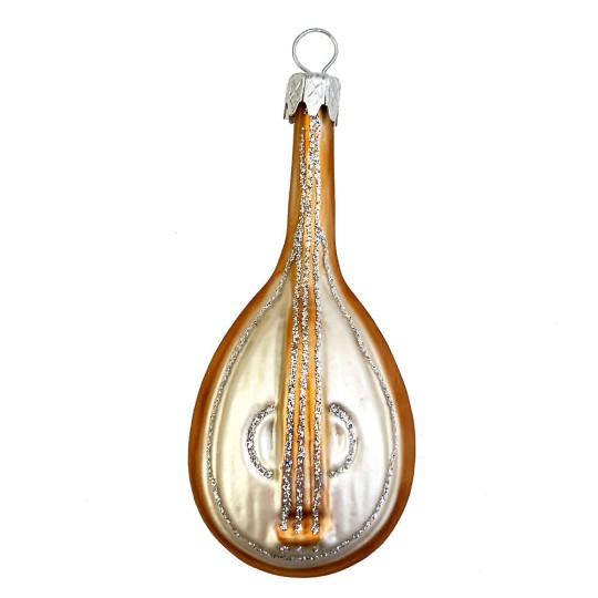 Mandolin Blown Glass Ornament ~ Czech Republic ~ 3" tall
