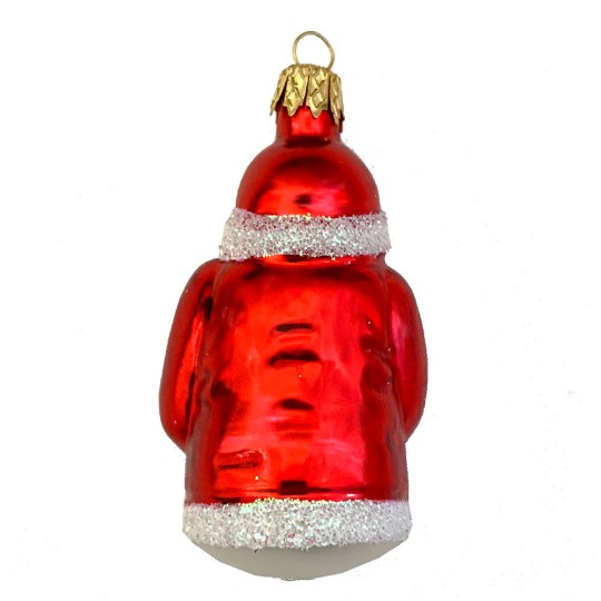 Classic Red Blown Glass Santa Ornament ~ Czech Repub. ~ 2-7/8" tall