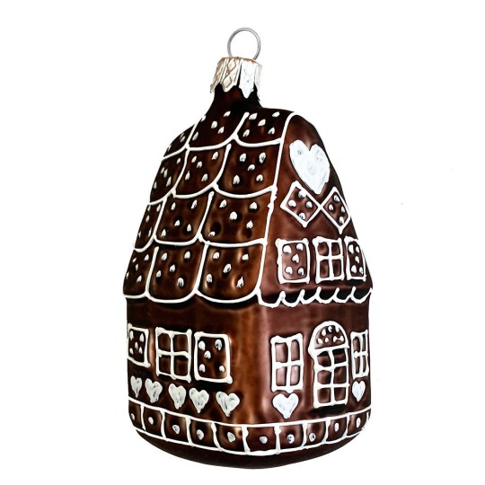 Dark Gingerbread House Christmas Ornament ~ Czech Republic ~ 3-3/4" tall