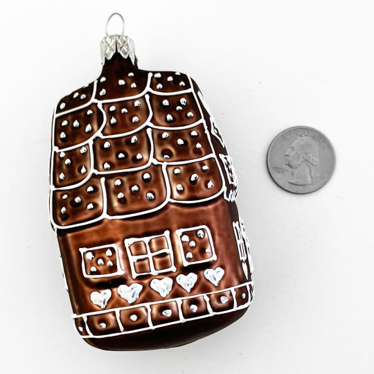 Dark Gingerbread House Christmas Ornament ~ Czech Republic ~ 3-3/4" tall