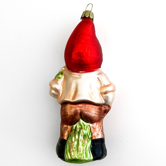 Large Gnome Blown Glass Ornament ~ Germany ~ 5-1/2" tall