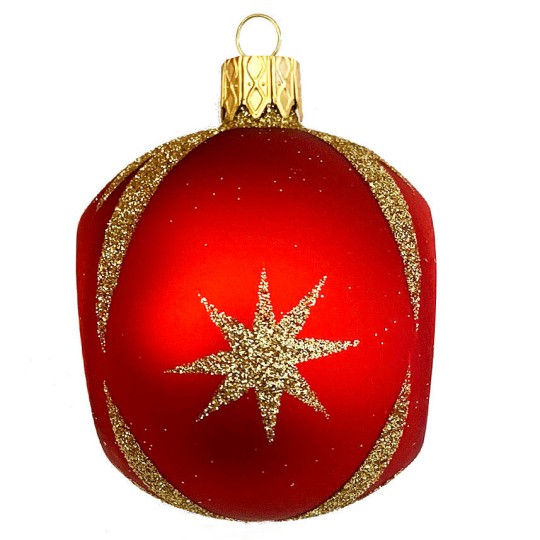 Fancy Matte Red Double Indent Reflector Ornament ~ 2-1/4"