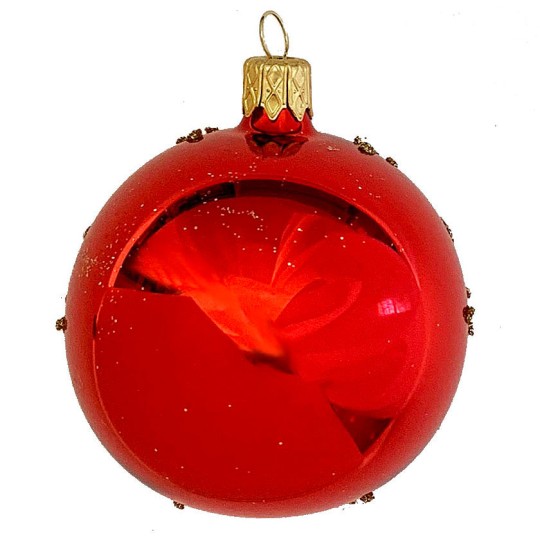 Fancy Glossy Red Star Indent Reflector Ornament ~ 2-1/2" tall