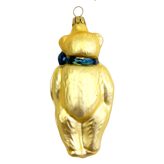 Golden Bear Blown Glass Ornament ~ Germany ~ 4" tall