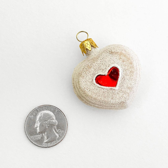 Stollen Heart Glass Christmas Ornament ~ Czech Republic ~ 1-1/2" tall