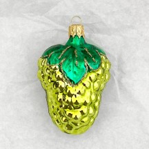 Chartreuse Green Grapes Blown Glass Ornament ~ Czech Republic ~ 3" long