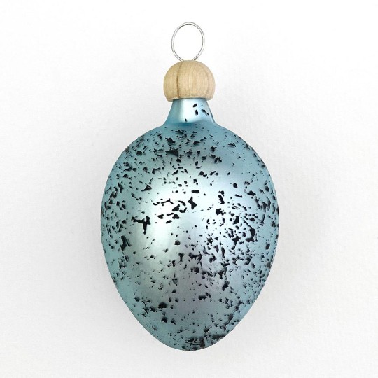 Speckled Egg Blown Glass Ornament ~ Czech Republic ~ 2-1/2" tall