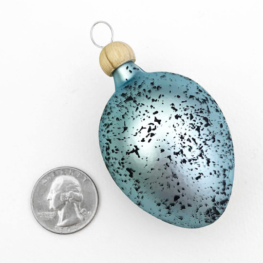 Speckled Egg Blown Glass Ornament ~ Czech Republic ~ 2-1/2" tall