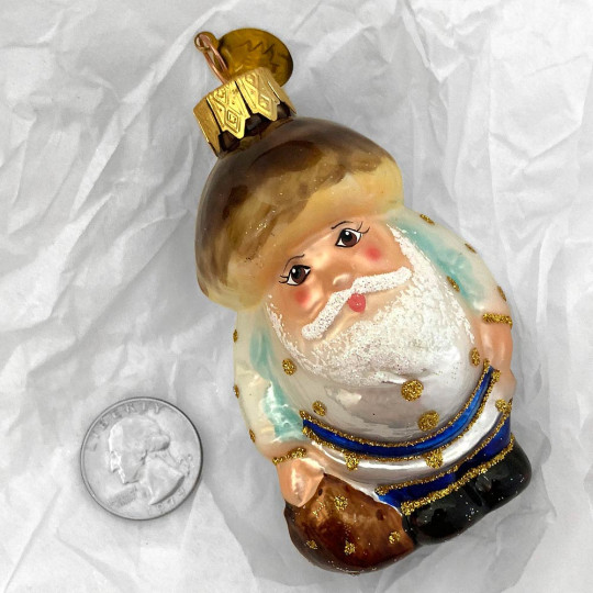 Mushroom Man Blown Glass Ornament ~ Germany ~ 3-1/2" tall