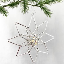 Beaded Star Christmas Ornament with Rhinestones~ 4" ~ Czech Republic