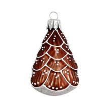 Gingerbread Tree Blown Glass Christmas Tree Ornament ~ 2-3/8"
