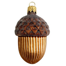 Large Woodland Acorn Christmas Ornament ~ Czech Republic ~ 2-3/4" tall