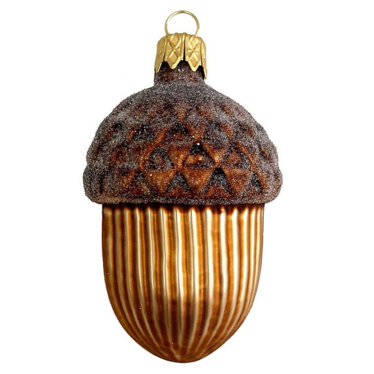 Large Woodland Acorn Christmas Ornament ~ Czech Republic ~ 2-3/4" tall