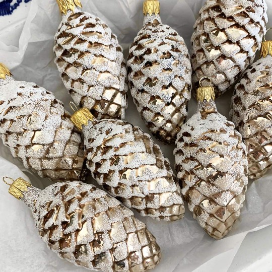 Light Brown Pine Cone Christmas Ornament ~ Czech Republic ~ 3-1/4" long