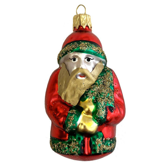 Glossy Red Classic Santa Ornament ~ Czech Repub. ~ 3" tall