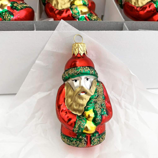 Glossy Red Classic Santa Ornament ~ Czech Repub. ~ 3" tall