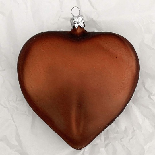 XL Gingerbread Heart Blown Glass Christmas Tree Ornament ~ 4"
